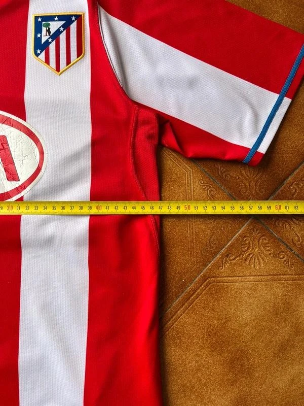 Vintage 2007-08 Nike Atlético Madrid red white home soccer jersey Size S – photo 12